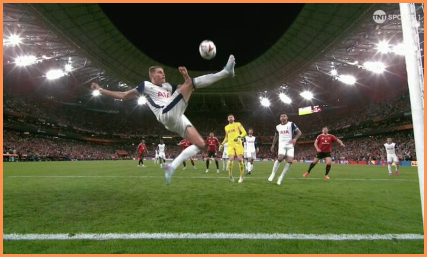 Video: Man United denied Europa League final equalizer with incredible goal line clearance