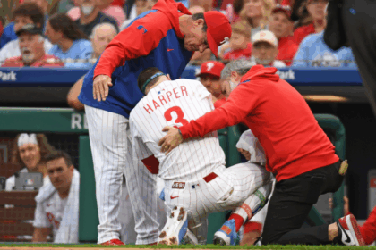 Bryce Harper Injury: The Phillies star comes out after being attacked by a fastball from Braves' Spencer Strider