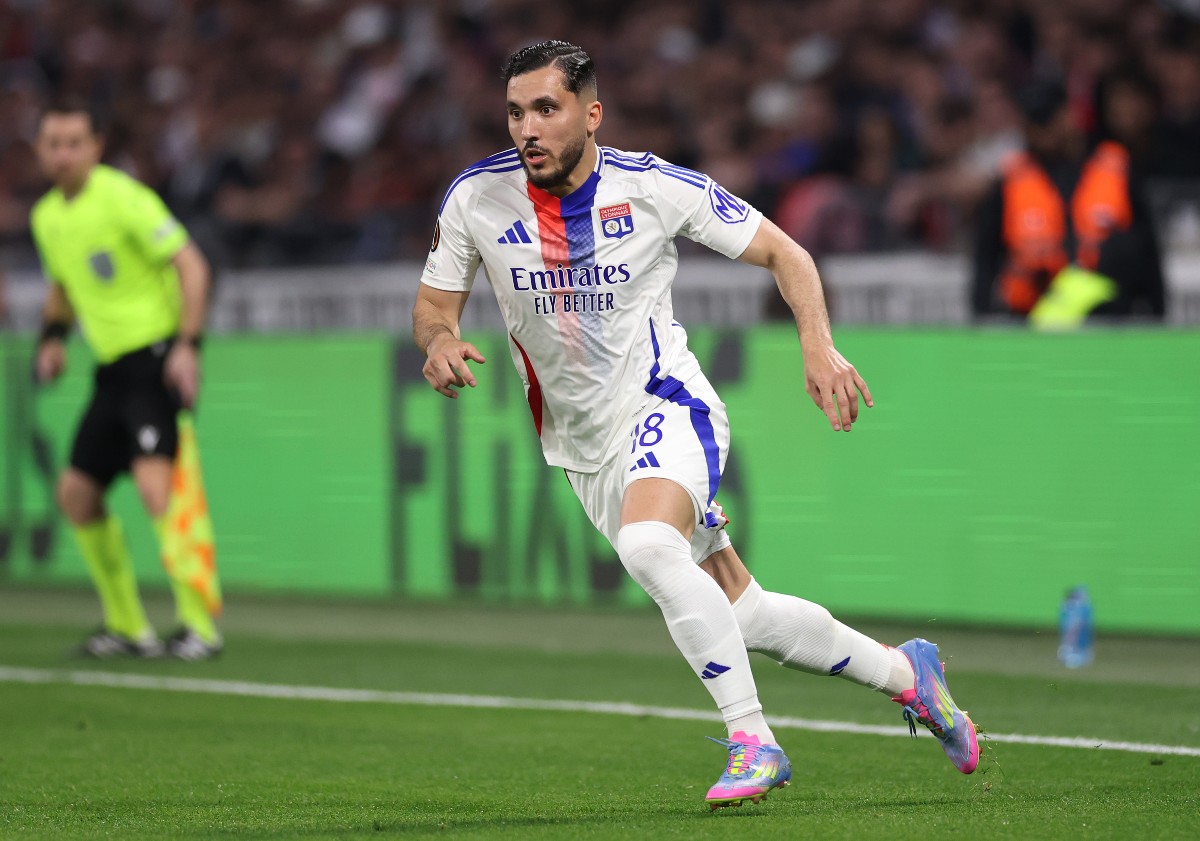 Rayan Cherki in action for Lyon