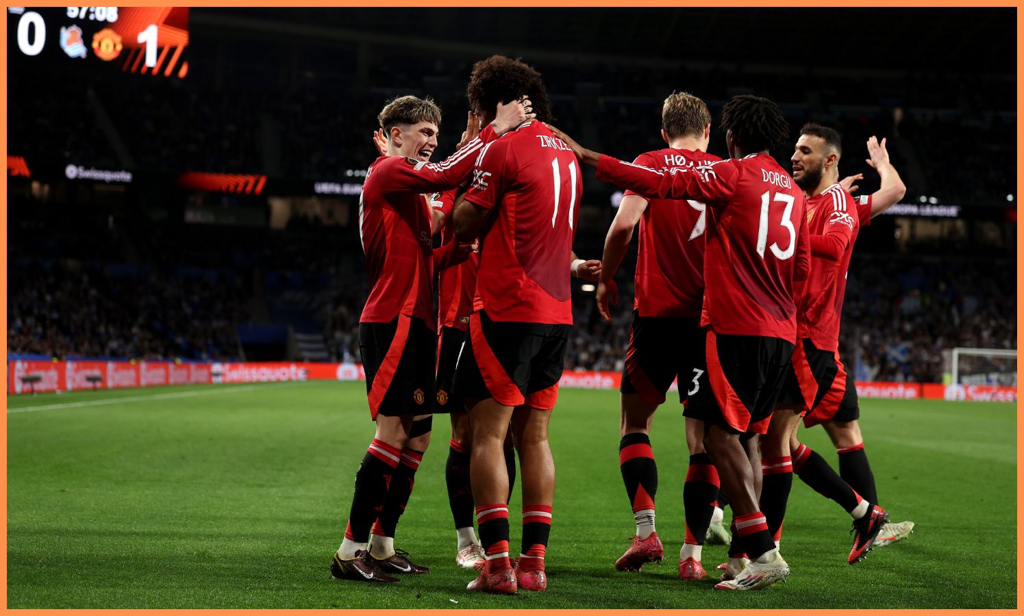 Man United players celebrating