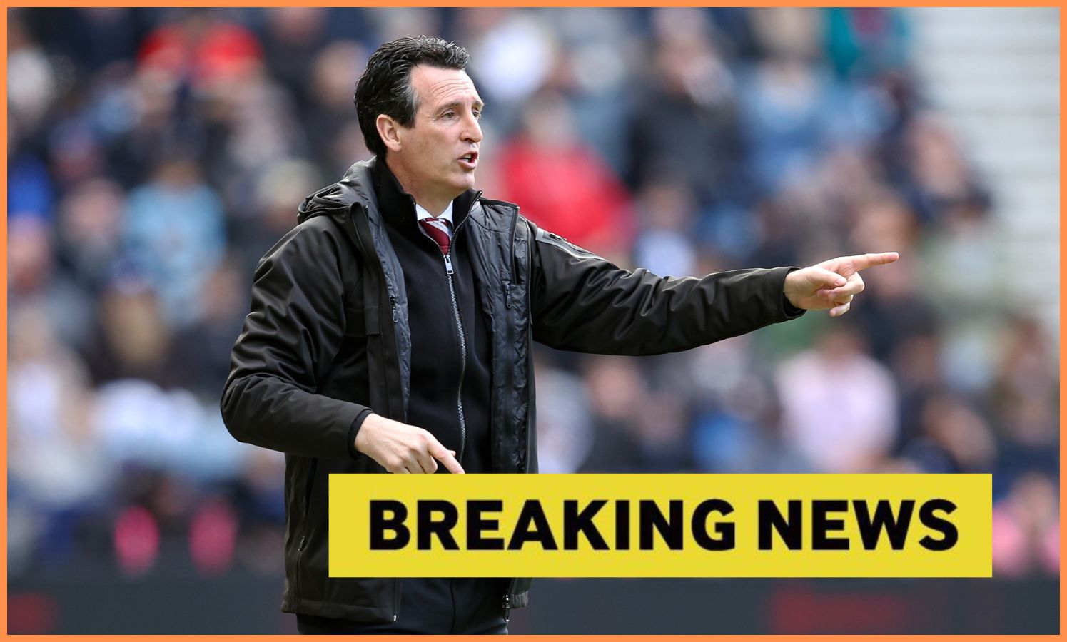 Unai Emery gestures on the touchline for Aston Villa