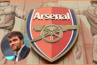 Fabrizio Romano and the Arsenal FC logo