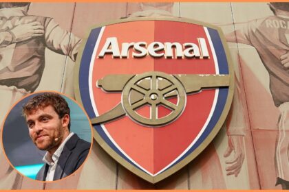 Fabrizio Romano and the Arsenal FC logo