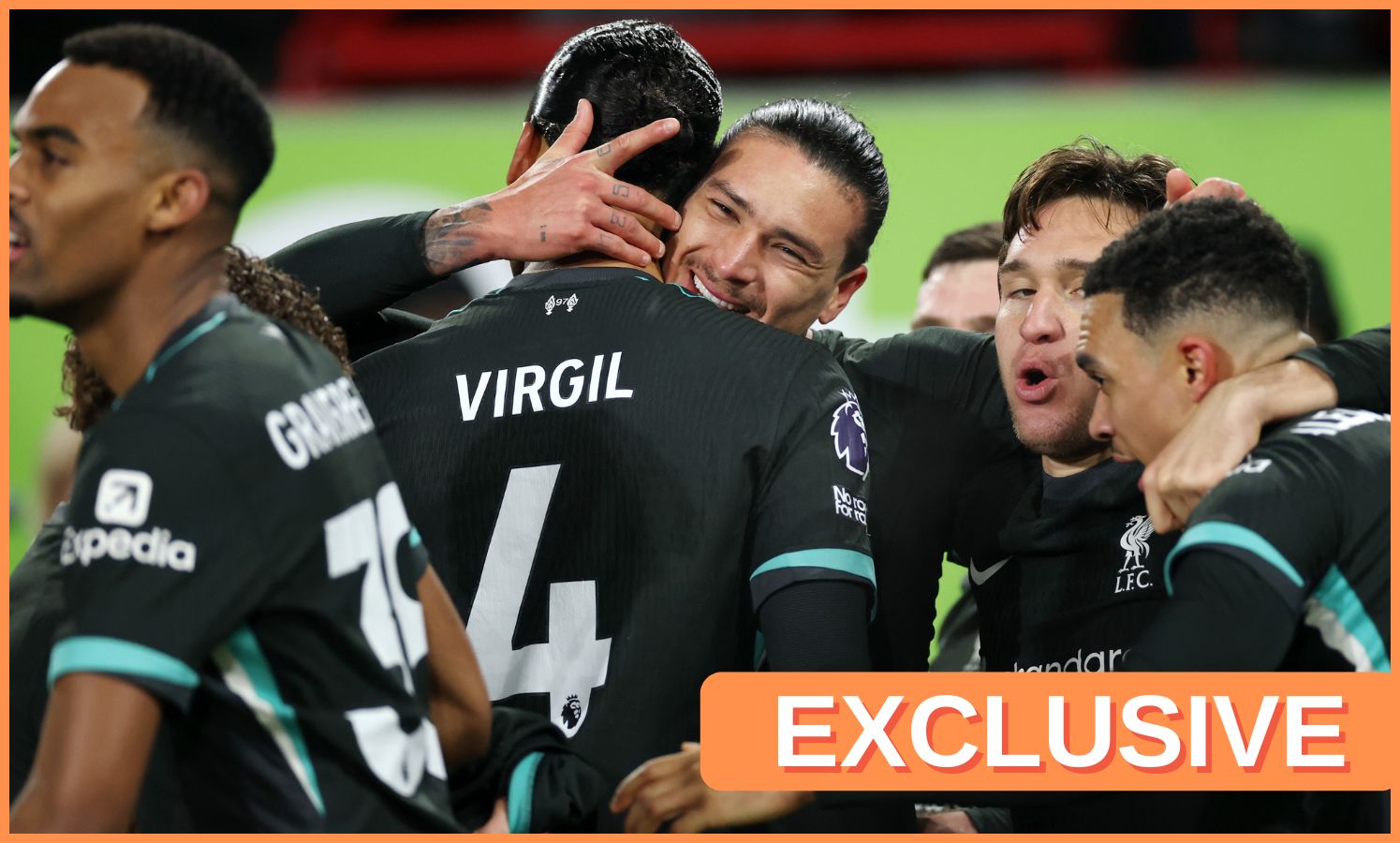 Darwin Nunez and Federico Chiesa celebrate for Liverpool