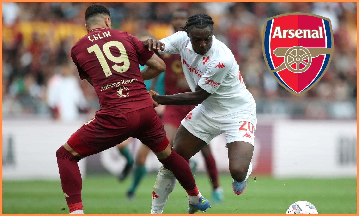 Moise Kean in action for Fiorentina vs Roma