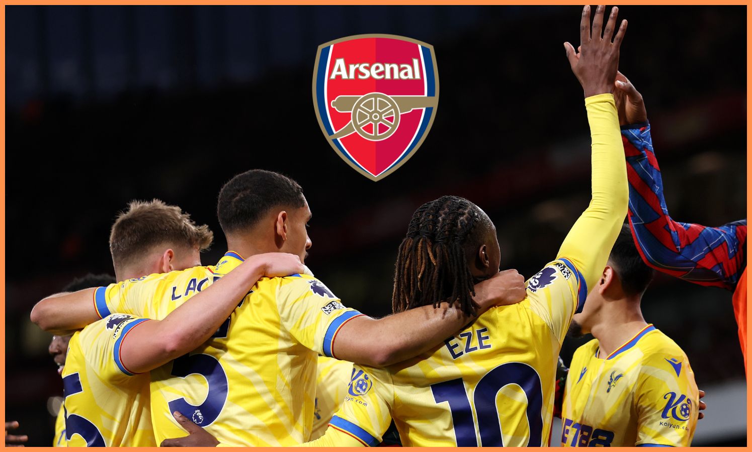 Eberechi Eze celebrates scoring for Palace away to Arsenal last season