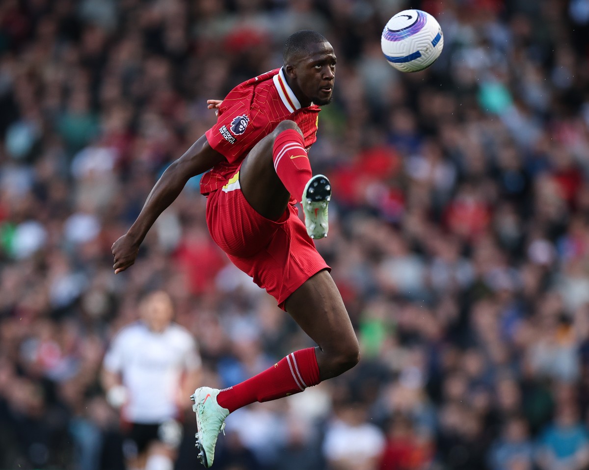 Ibrahima Konate in action for Liverpool against Fulham
