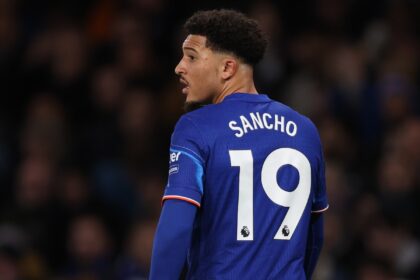 Jadon Sancho in action for Chelsea against Brentford