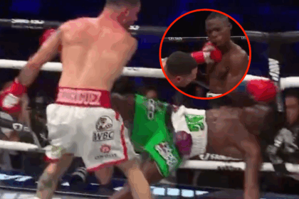 Julian Rodriguez knocking out Avious Griffin in their boxing fight