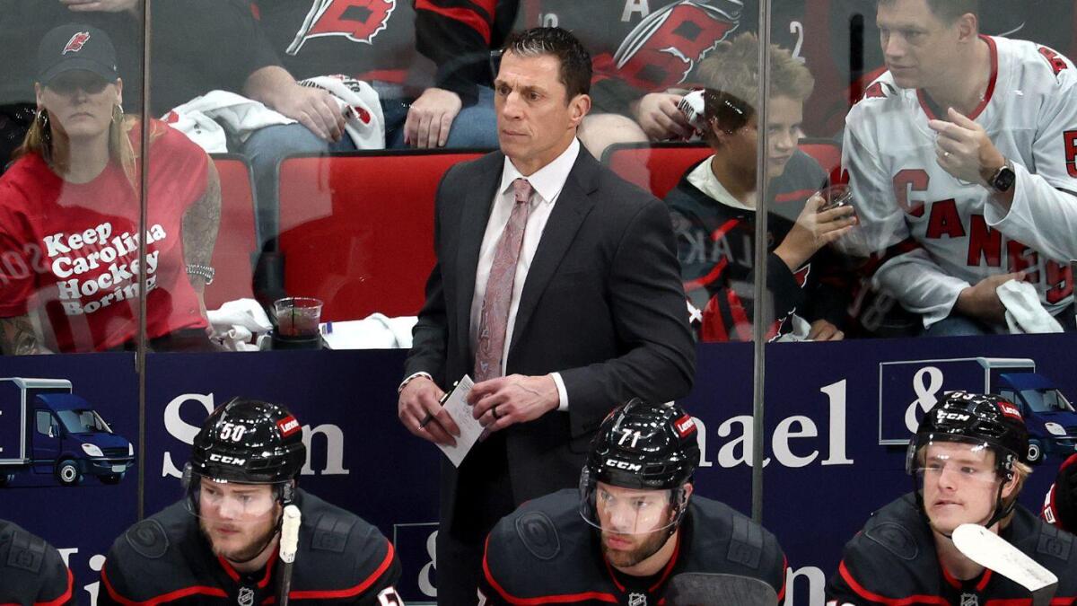 Rod Blinder returns to the handshake line after respecting Paul Maurice's demands
