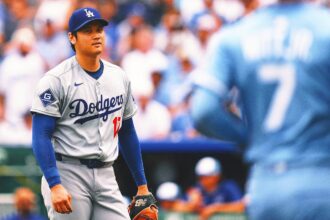 Dodgers' Shohei ohtani throws record heat but strikes three times