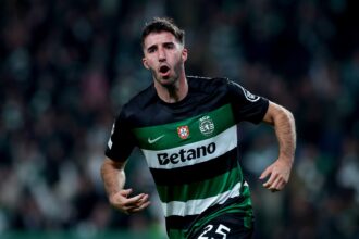 Goncalo Inacio in action for Sporting