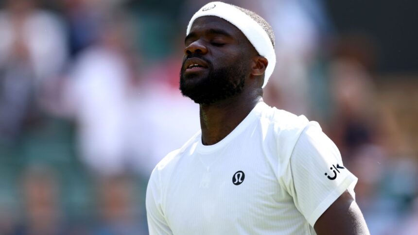 Francis Tiafoe in the second round of Wimbledon. Taylor Fritz wins