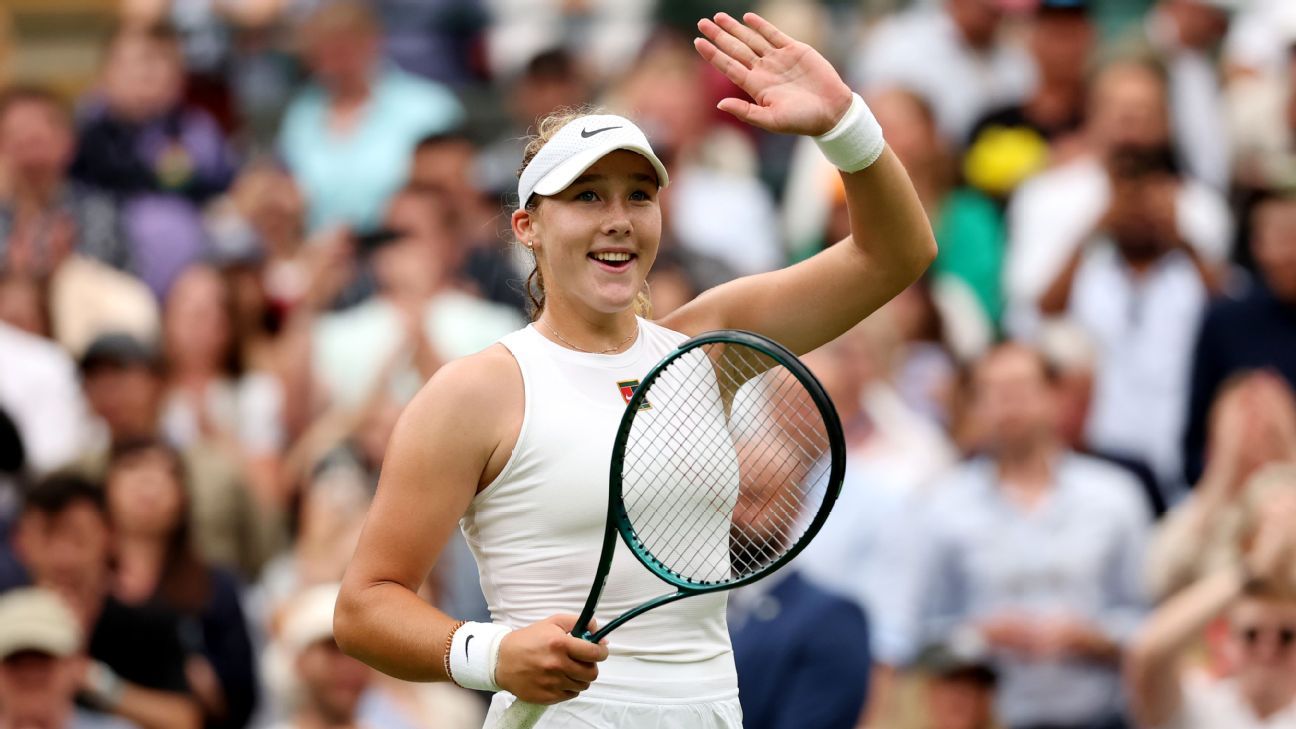 No. 7 Mirra Andreeva reaches 16 rounds at Wimbledon 2025