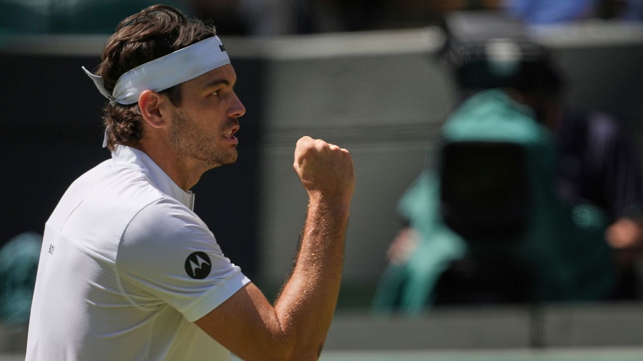 Taylor Fritz wins in four sets to reach the first Wimbledon semi-final