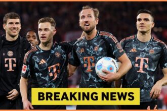 Joao Palhinha with Harry Kane and Joshua Kimmich