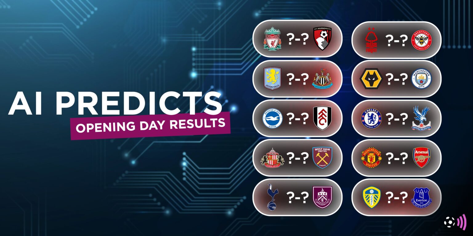 AI predicts all scores to open the weekend of the 25/26 Premier League season