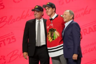 Anton Flandre fits the 2025-26 Chicago Blackhawks