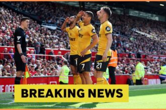 Matheus Cunha celebrates during Wolves