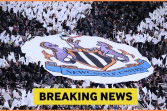 A Newcastle United tifo at St James