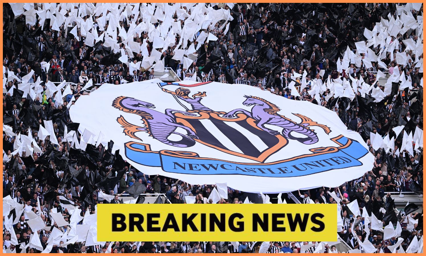 A Newcastle United tifo at St James