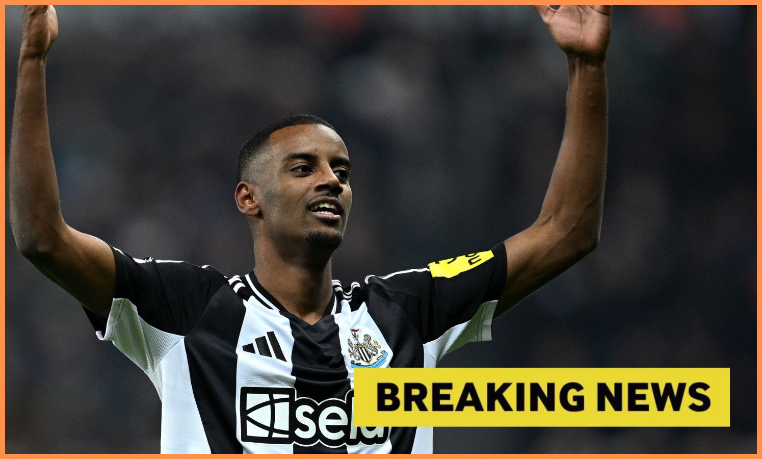 Alexander Isak celebrates a goal for Newcastle, plus yellow