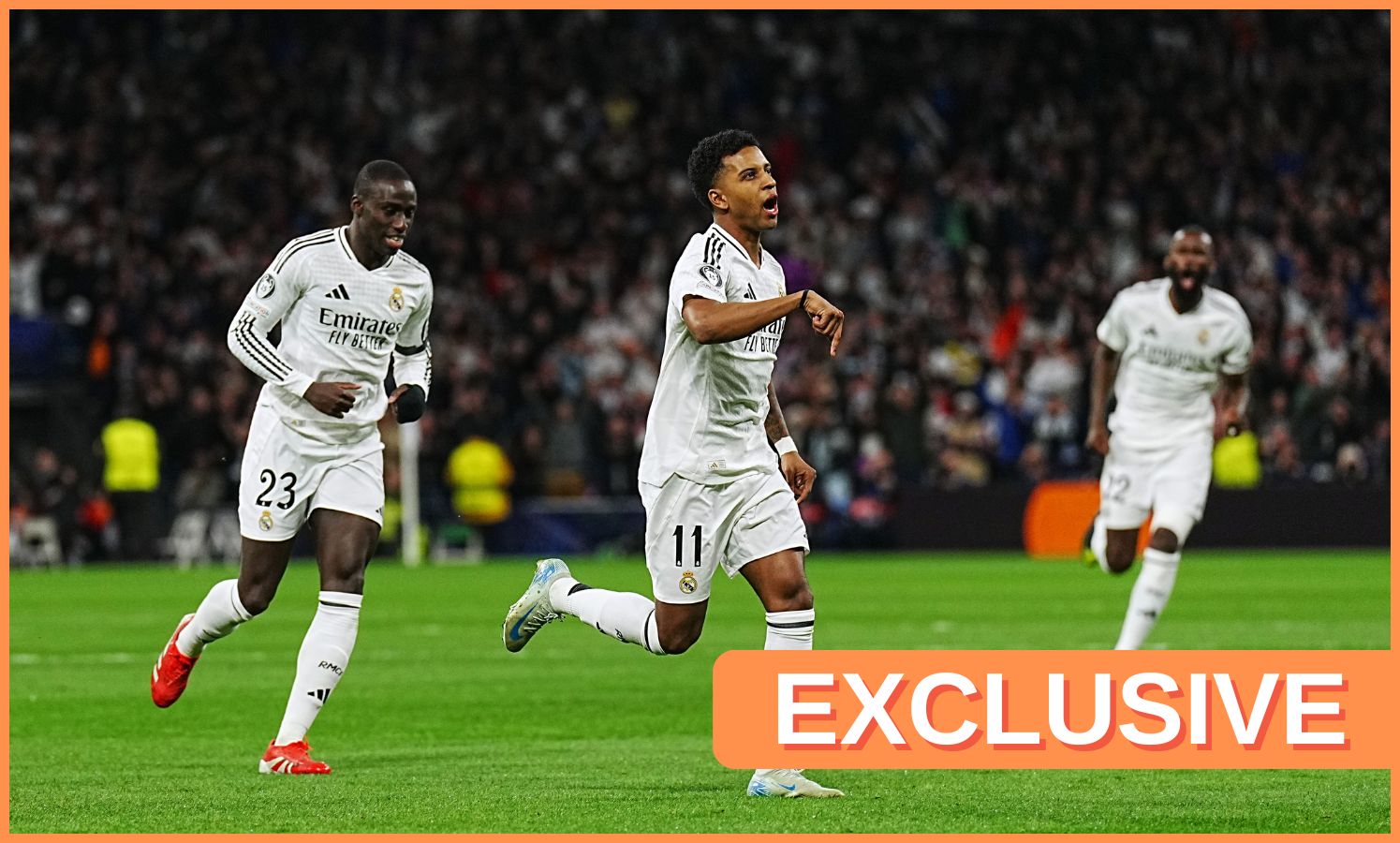Rodrygo Goes celebrates a goal for Real Madrid