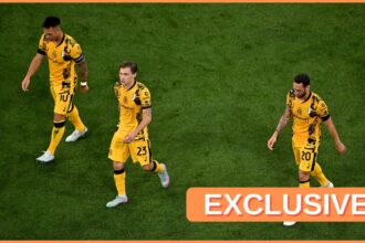 Hakan Calhanoglu reacts after Inter Milan