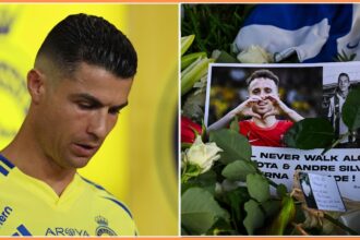 Cristiano Ronaldo, plus flowers and picture tribute to Diogo Jota