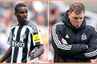 Alexander Isak and Eddie Howe