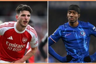 Declan Rice and Noni Madueke