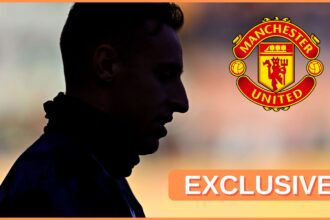 Davide Frattesi silhouette and Manchester United logo