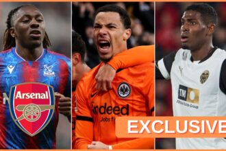 Eberechi Eze, Hugo Ekitike, and Cristhian Mosquera