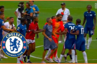 Video: PSG manager Luis Enrique grabs Chelsea player with throat during Club World Cup celebration