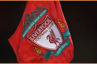 Liverpool FC logo on flag