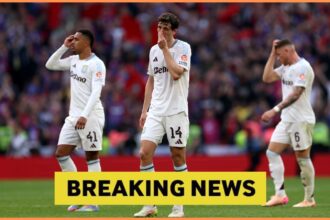 Jacob Ramsey and Pau Torres react to Aston Villa losing against Crystal Palace in the FA Cup semi-final