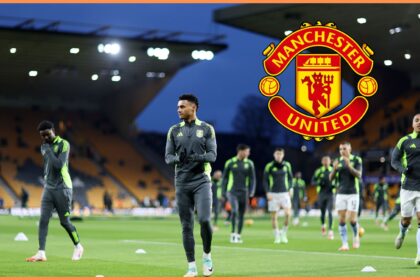 Ollie Watkins and his Aston Villa teammates pre-match