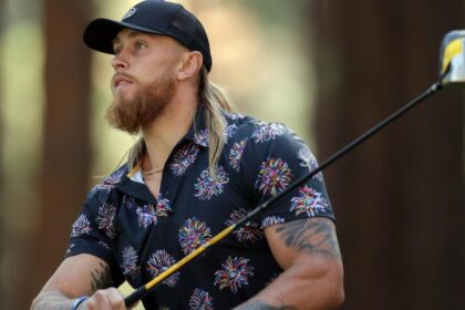 Watch: George Kittle delivers "Sweet Chin Music" with Miz during the American Century Golf Championship