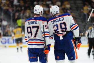 Look: Oilers Stars Conor McDavid suits at Leon Dry Sightle Beer League match
