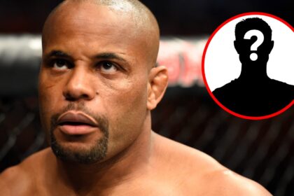 Daniel Cormier looks on ahead of his UFC 210 fight with Anthony Johnson, inset mystery icon