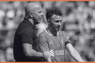 Diogo Jota and Arne Slot