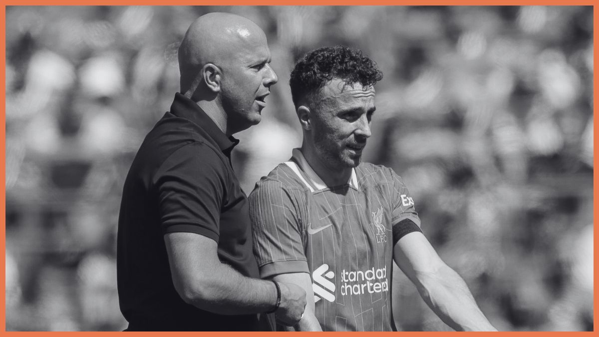 Diogo Jota and Arne Slot