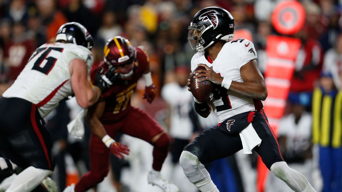 Falcons RT Kaleb McGary set to protect left-handed Michael Penix