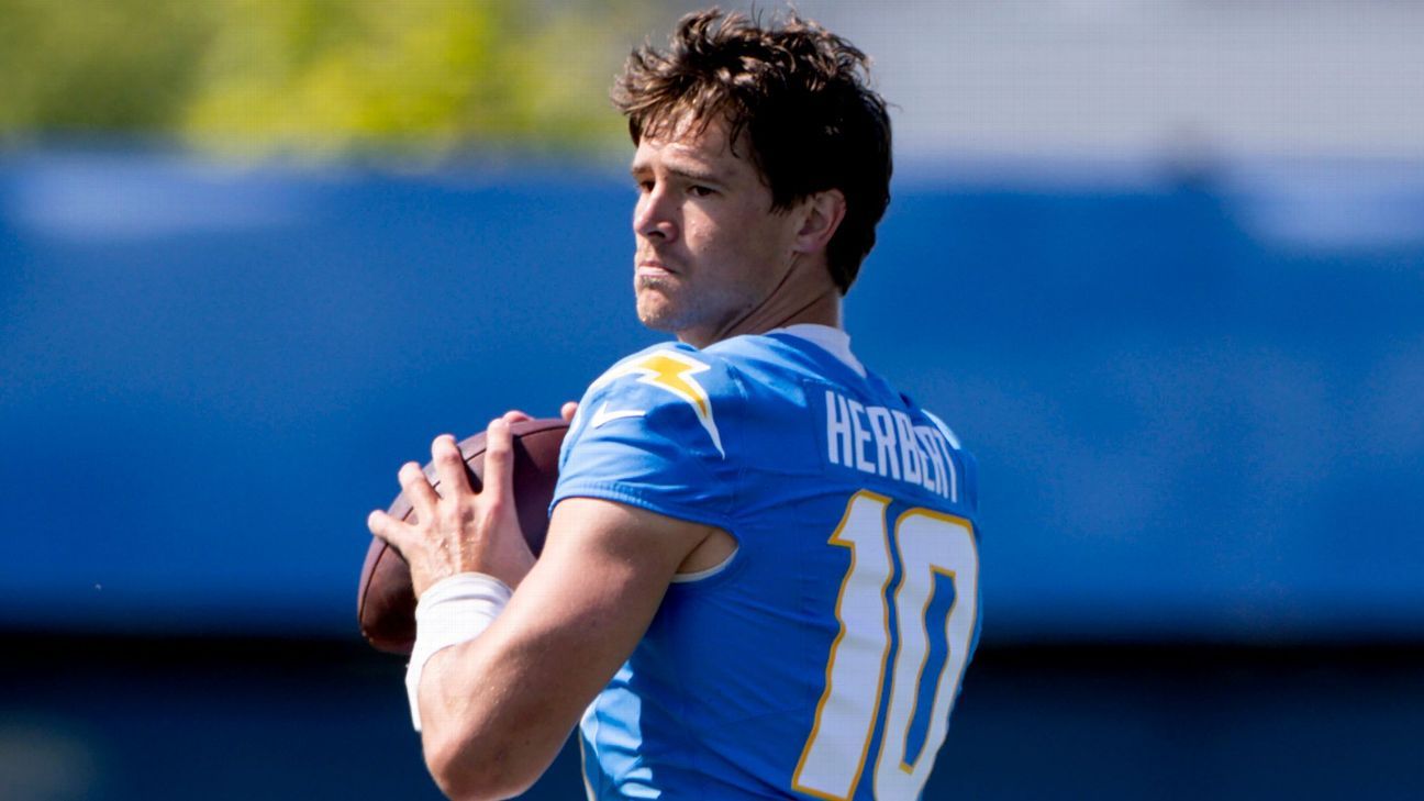 Justin Herbert of Chargers wears UV protection contact lenses
