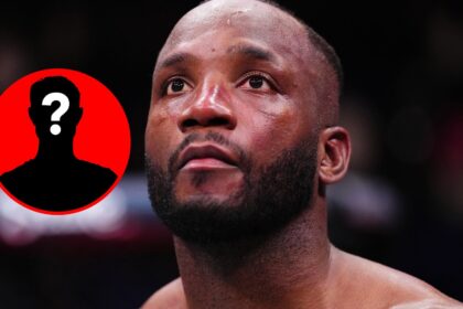 Image of Leon Edwards at UFC London with mystery inset