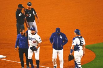 Dodgers' Max Mancey hits the injured list and is set to miss six weeks after the collision