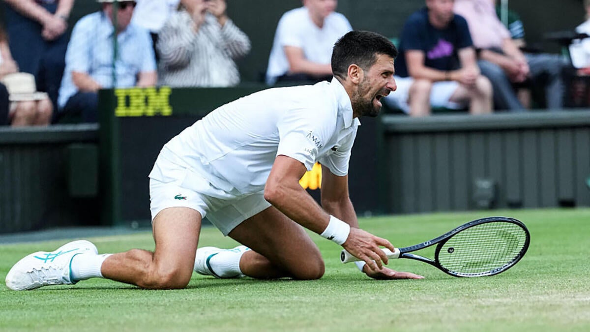 Novak Jjokovic injury update: Serbian star cancels pre-semifia practice at Wimbledon after "nasty slips"