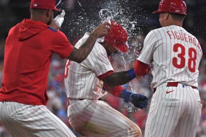 The Phillies claim another wild walk-off victory against catcher interference on bases loaded on the 10th