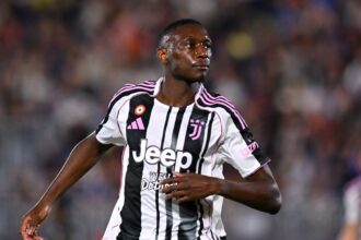 Randal Kolo Muani in action for Juventus against Venezia