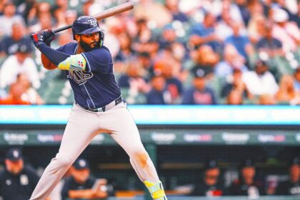 Rays Lugger Junior Kaminero competes in the Home Run Derby